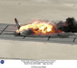 Plane on fire after accident